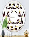 Gold Polka Dot Pattern II - Modern Round or Oval Wall Mirror - Whirl