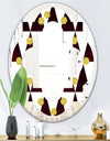 Gold Polka Dot Pattern II - Modern Round or Oval Wall Mirror - Quatrefoil