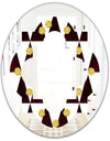 Gold Polka Dot Pattern II - Modern Round or Oval Wall Mirror - Quatrefoil
