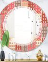 Handdrawn Colorful Houses - Modern Round or Oval Wall Mirror - Triple C