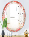 Handdrawn Colorful Houses - Modern Round or Oval Wall Mirror - Triple C