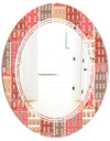 Handdrawn Colorful Houses - Modern Round or Oval Wall Mirror - Triple C