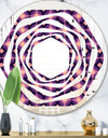 Retro Circular Purple and Yellow Pattern - Modern Round or Oval Wall Mirror - Whirl