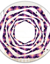 Retro Circular Purple and Yellow Pattern - Modern Round or Oval Wall Mirror - Whirl