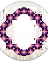Retro Circular Purple and Yellow Pattern - Modern Round or Oval Wall Mirror - Quatrefoil