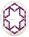 Retro Circular Purple and Yellow Pattern - Modern Round or Oval Wall Mirror - Hexagon Star