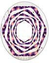 Retro Circular Purple and Yellow Pattern - Modern Round or Oval Wall Mirror - Whirl