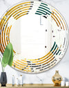 Golden Foliage V - Modern Round or Oval Wall Mirror - Wave