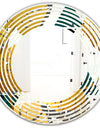 Golden Foliage V - Modern Round or Oval Wall Mirror - Wave