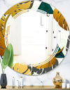 Golden Foliage V - Modern Round or Oval Wall Mirror - Triple C