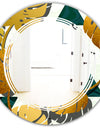 Golden Foliage V - Modern Round or Oval Wall Mirror - Triple C