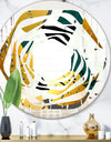 Golden Foliage V - Modern Round or Oval Wall Mirror - Whirl