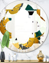Golden Foliage V - Modern Round or Oval Wall Mirror - Quatrefoil