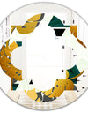 Golden Foliage V - Modern Round or Oval Wall Mirror - Quatrefoil