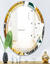 Golden Foliage V - Modern Round or Oval Wall Mirror - Triple C