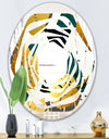Golden Foliage V - Modern Round or Oval Wall Mirror - Whirl