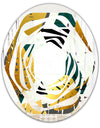 Golden Foliage V - Modern Round or Oval Wall Mirror - Whirl