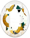 Golden Foliage V - Modern Round or Oval Wall Mirror - Quatrefoil