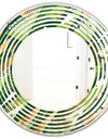 Triangular Gold and Green Design I - Modern Round or Oval Wall Mirror - Wave