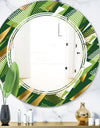 Triangular Gold and Green Design I - Modern Round or Oval Wall Mirror - Triple C