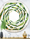 Triangular Gold and Green Design I - Modern Round or Oval Wall Mirror - Whirl