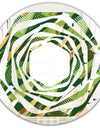 Triangular Gold and Green Design I - Modern Round or Oval Wall Mirror - Whirl