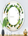 Triangular Gold and Green Design I - Modern Round or Oval Wall Mirror - Space