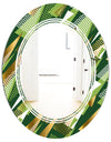 Triangular Gold and Green Design I - Modern Round or Oval Wall Mirror - Triple C