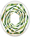 Triangular Gold and Green Design I - Modern Round or Oval Wall Mirror - Whirl