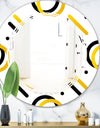 Trendy Black and Gold Triangular Pattern I - Modern Round or Oval Wall Mirror - Triple C