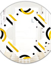Trendy Black and Gold Triangular Pattern I - Modern Round or Oval Wall Mirror - Quatrefoil