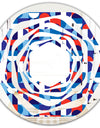 Blue, Red & White Polka Dots - Modern Round or Oval Wall Mirror - Whirl