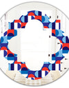 Blue, Red & White Polka Dots - Modern Round or Oval Wall Mirror - Quatrefoil