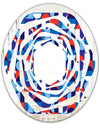 Blue, Red & White Polka Dots - Modern Round or Oval Wall Mirror - Whirl