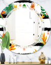 Retro Tropical Leaves II - Modern Round or Oval Wall Mirror - Triple C