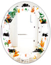 Retro Tropical Leaves II - Modern Round or Oval Wall Mirror - Leaves