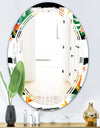 Retro Tropical Leaves II - Modern Round or Oval Wall Mirror - Triple C