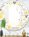 Triangular Retro Design IV - Modern Round or Oval Wall Mirror - Leaves
