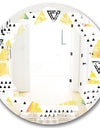 Triangular Retro Design IV - Modern Round or Oval Wall Mirror - Leaves