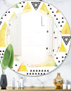 Triangular Retro Design IV - Modern Round or Oval Wall Mirror - Triple C