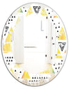 Triangular Retro Design IV - Modern Round or Oval Wall Mirror - Leaves