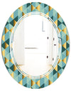 Gold and Blue Dynamics V - Modern Round or Oval Wall Mirror - Triple C
