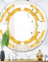 Golden Geometric I - Modern Round or Oval Wall Mirror - Space