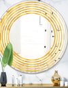 Golden Geometric I - Modern Round or Oval Wall Mirror - Wave