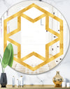 Golden Geometric I - Modern Round or Oval Wall Mirror - Hexagon Star