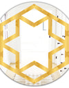 Golden Geometric I - Modern Round or Oval Wall Mirror - Hexagon Star