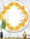 Golden Geometric I - Modern Round or Oval Wall Mirror - Quatrefoil