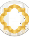 Golden Geometric I - Modern Round or Oval Wall Mirror - Quatrefoil