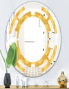 Golden Geometric I - Modern Round or Oval Wall Mirror - Space