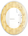 Golden Geometric I - Modern Round or Oval Wall Mirror - Wave